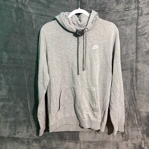 Nike Hoodie Mens Medium Gray Pull Over Drawstring Running Jogging workout